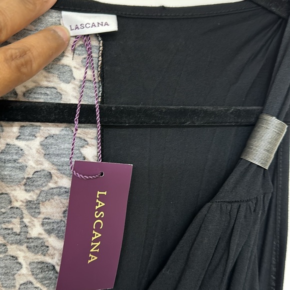 Lascana Venus Leopard Black Color block Maxi Dress-Medium - Picture 3 of 6